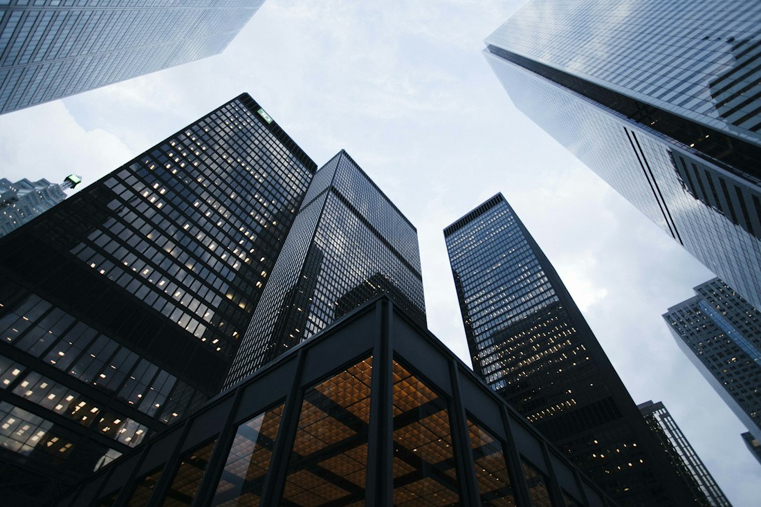 Modern architecture representing connected public institutions